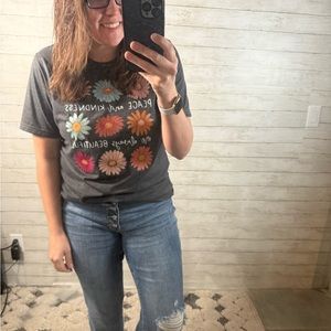 Bella Canvas Gray Tee with Floral Design